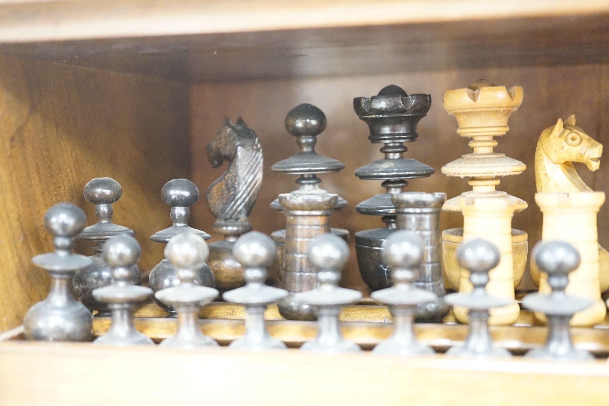 A late 19th century gilt metal mounted walnut games cabinet, W.40cm D.19cm H.49cm